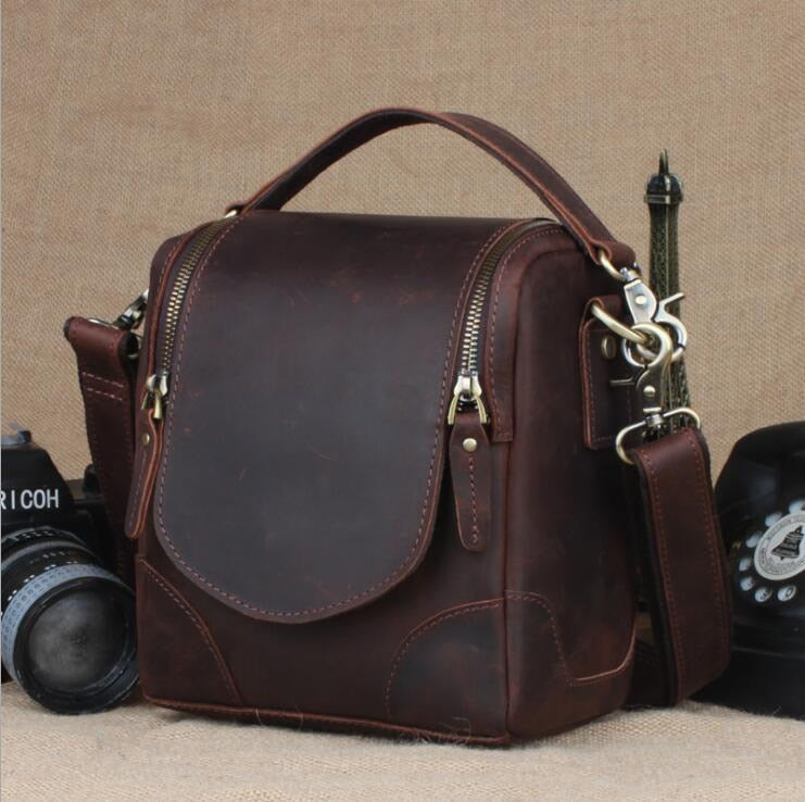 Small Leather Camera Bag - Leather Camera Lens Case