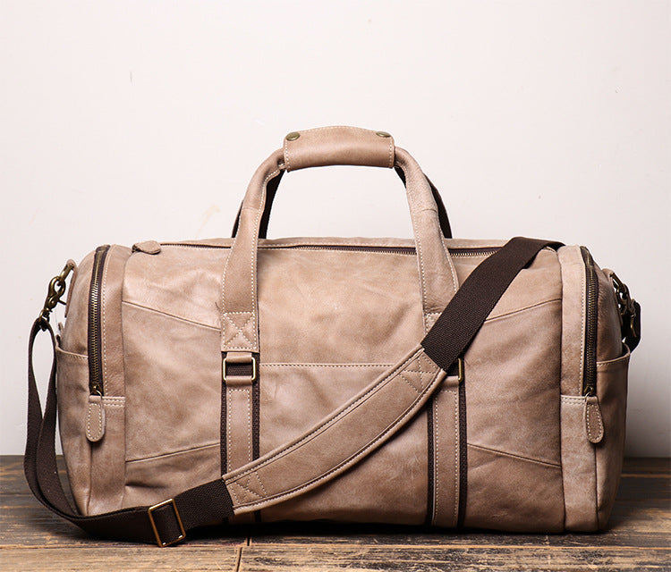 Men's Leather Travel Duffel Bag