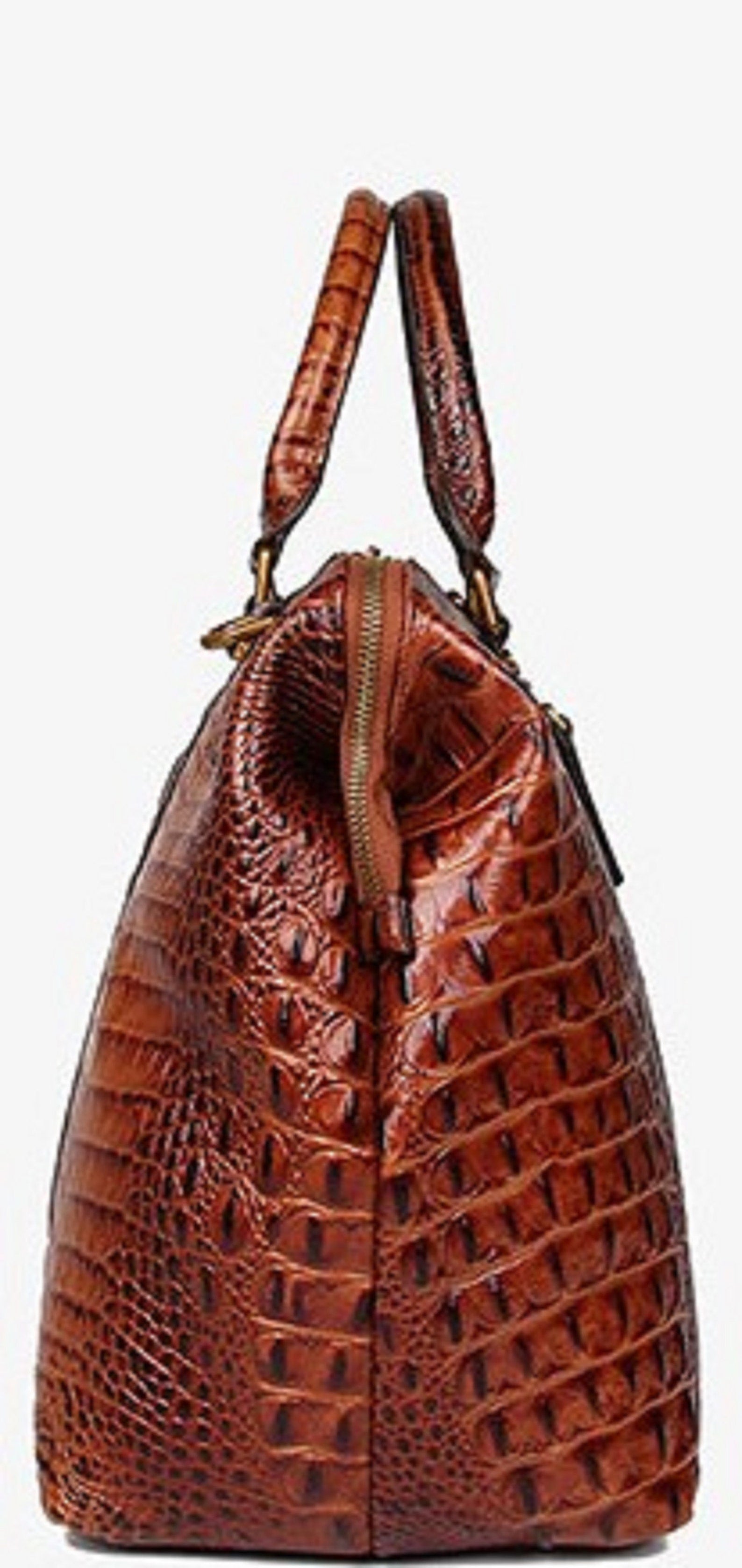 Crocodile Patterned Leather Travel Bag Weekender Bag Overnight Leather Duffel