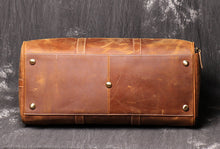 Load image into Gallery viewer, Classic Leather Duffel Bag with Shoes Compartment Travel Weekender Bag
