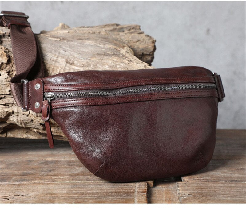 Cowhide Leather Sling Bag for Men