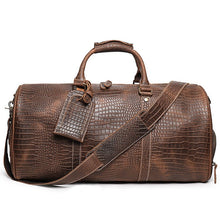Load image into Gallery viewer, Brown Cowhide Travel Duffel Weekender Bag for Men
