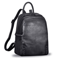 Load image into Gallery viewer, Vintage Ladies Leather Zip Backpack Purse Medium Leather Rucksack For Women
