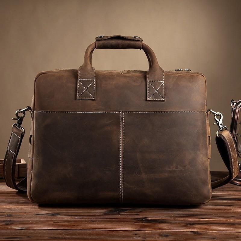 Classic Leather Briefcase Leather Laptop Bag