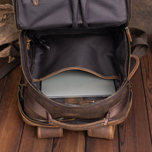 Load image into Gallery viewer, Vintage Genuine Leather School Backpack For Men 15.6 Inch Laptop Bag School Bag Overnight Weekender Camping Daypack Rucksack
