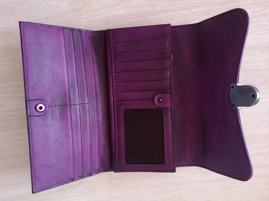 Women's Trifold Leather Long Wallet Purse Clutch