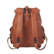 Load image into Gallery viewer, Dark Coffee Leather Full Grain School Backpack
