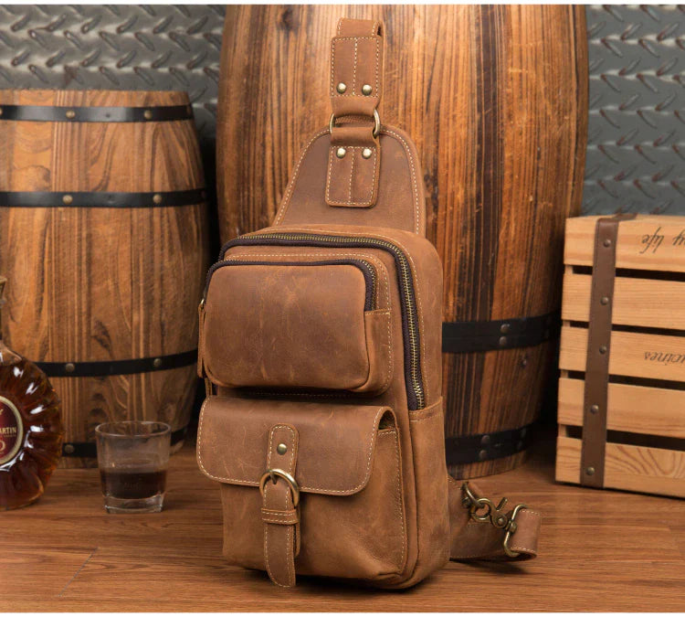 Unique Leather Crossbody Sling Bag