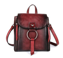 Load image into Gallery viewer, Retro Design Female High Quality Leather Rucksack Backpack
