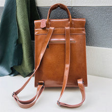 Load image into Gallery viewer, Brown Large Leather Backpack
