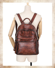 Load image into Gallery viewer, Vintage Leather Rucksack Womens Vintage School Backpacks Leather Backpack Purse
