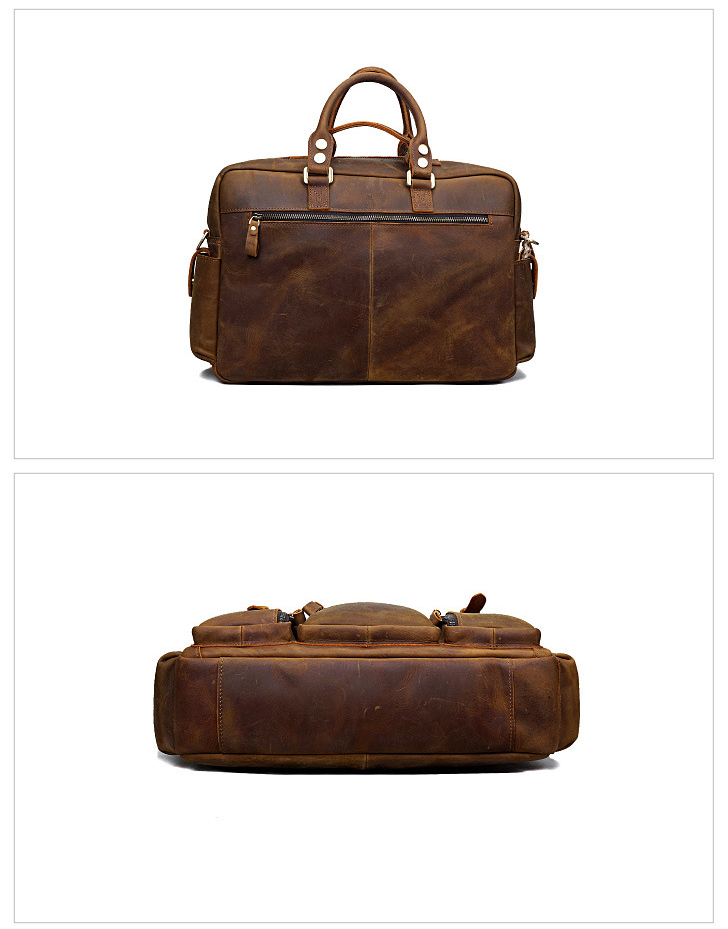 Large Leather Travel Briefcase
