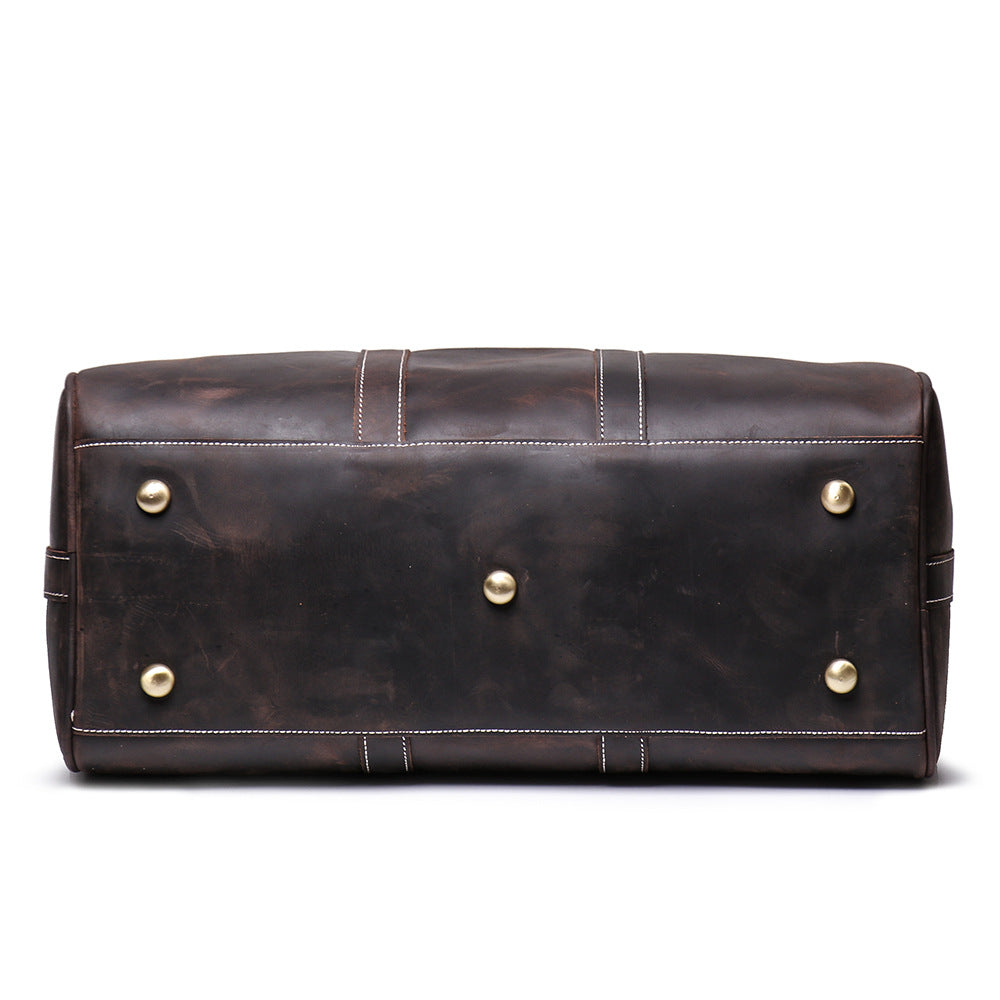 Birthday Gift Simple Vintage Leather Duffel Travel Weekender Bag