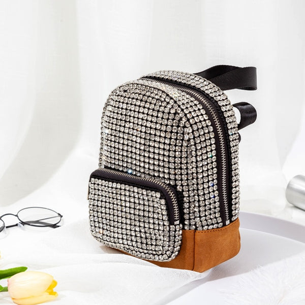 Rhinestone Leather Mini Bag