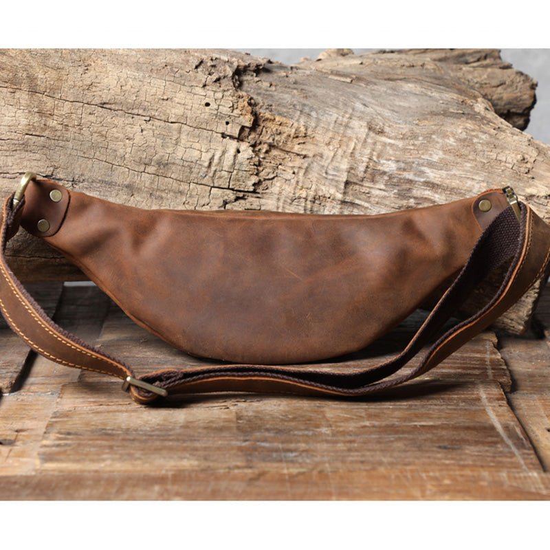Men's Leather Simple Sling Bag