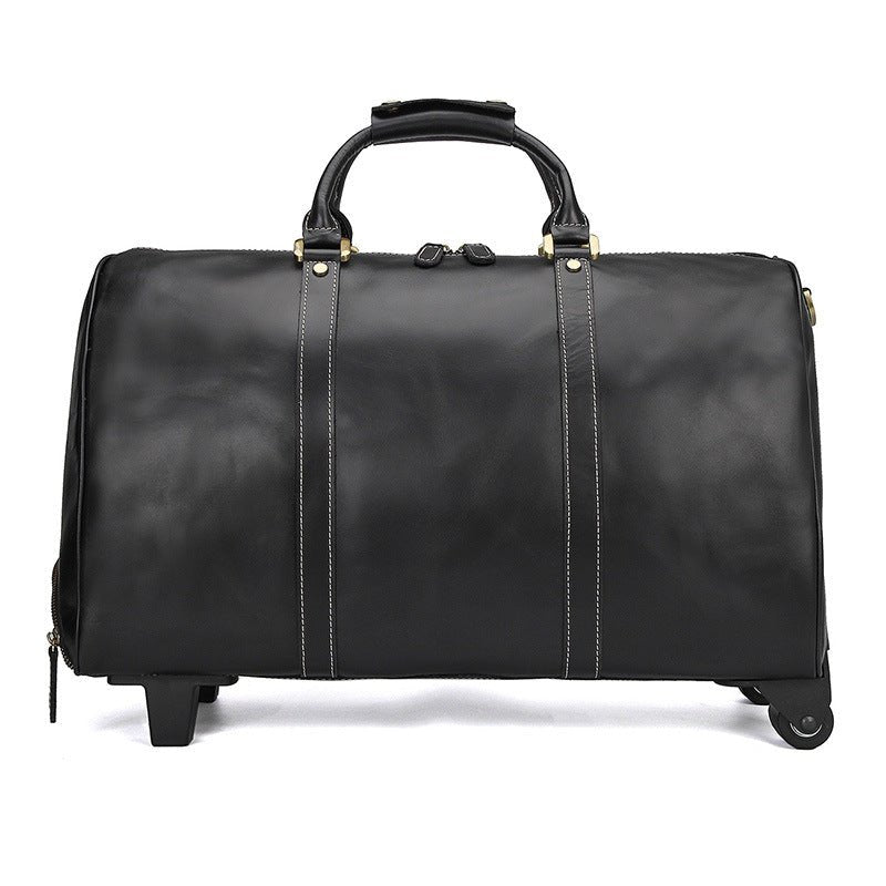 20'' Travel Weekender Leather Rolling Duffel Bag