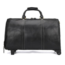 Load image into Gallery viewer, 20&#39;&#39; Travel Weekender Leather Rolling Duffel Bag
