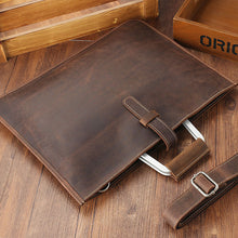 Load image into Gallery viewer, Handmade Crazy Horse Leather Laptop Bag Handbag Men Briefcase
