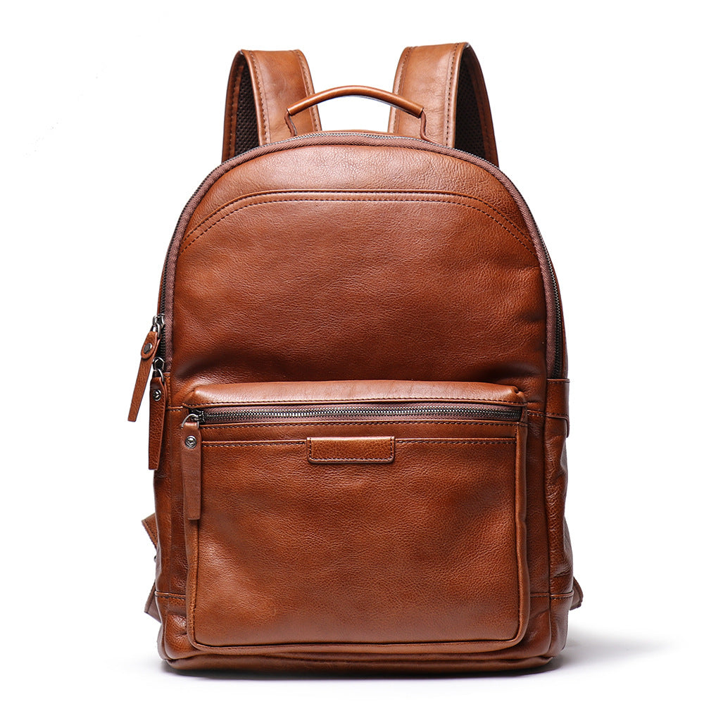 Handmade Full Grain Leather School Backpack for Men Laptop Bag Travel Backpack