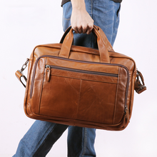 Load image into Gallery viewer, Men&#39;s Vintage Leather Briefcase laptop
