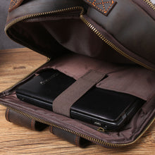 Load image into Gallery viewer, Large Simple School Leather Laptop Rucksack
