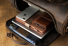 Load image into Gallery viewer, Dark Brown Full Grain Leather Weekender Travel Duffel Bag
