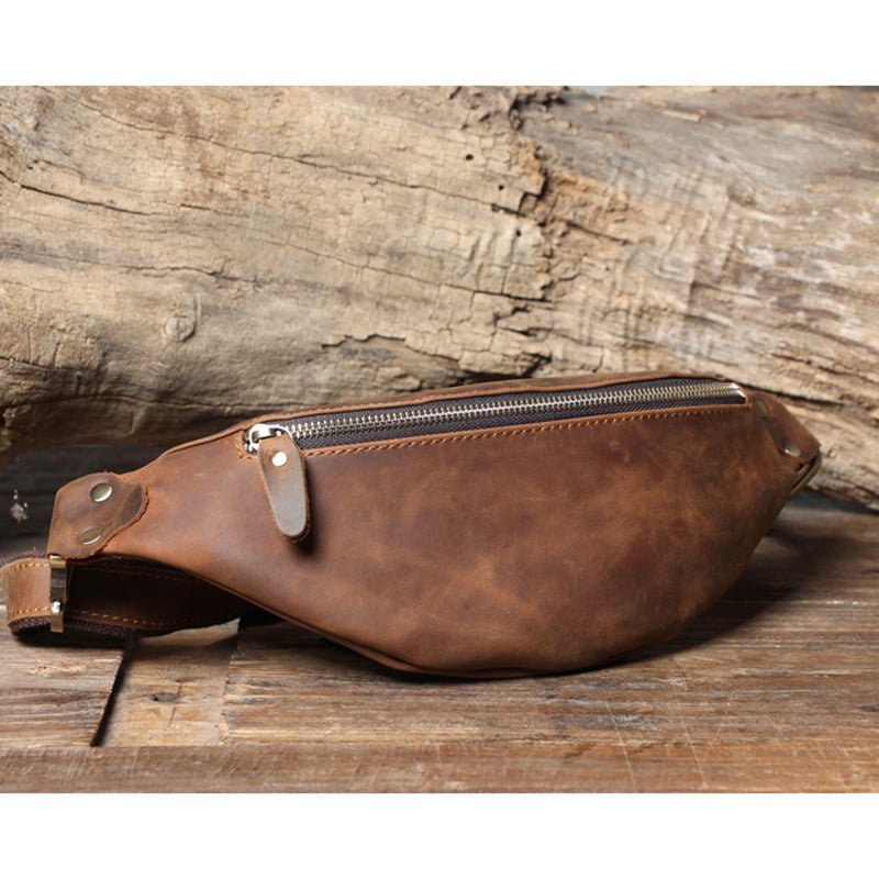 Men's Leather Simple Sling Bag