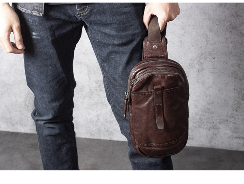 Mens Leather Cross Body Sling Bag