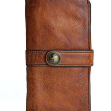 Load image into Gallery viewer, Handmade Leather Cool Long Leather Wallet Bifold Clutch Wallet
