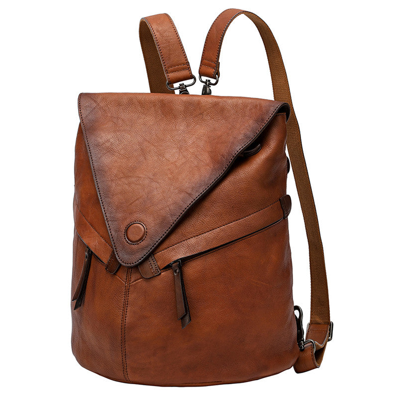 Classic Leather Convertible Backpack Bag