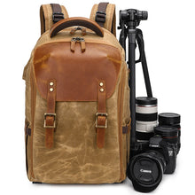 Load image into Gallery viewer, Camera Backpack 19 inch Luxury Retro Waterproof Cavnas Bag
