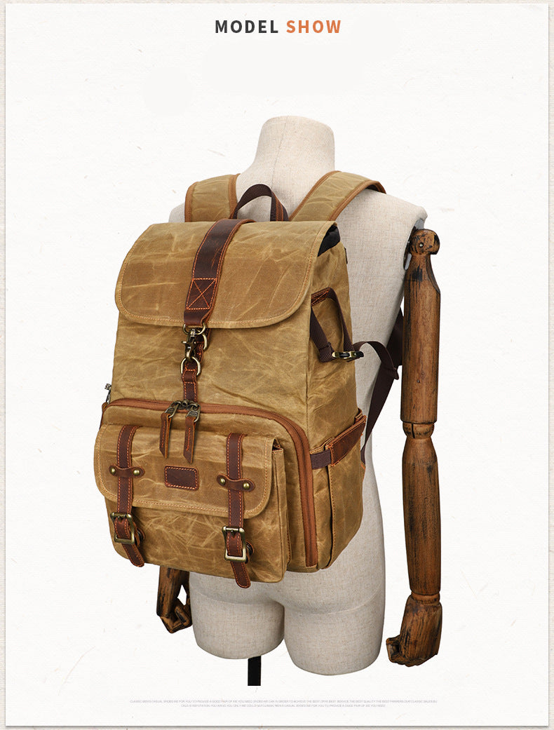 Waterproof Canvas Camera Backpack Photography Bag