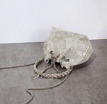 Load image into Gallery viewer, Silver Diamond Tassel Evening Clutch Bag
