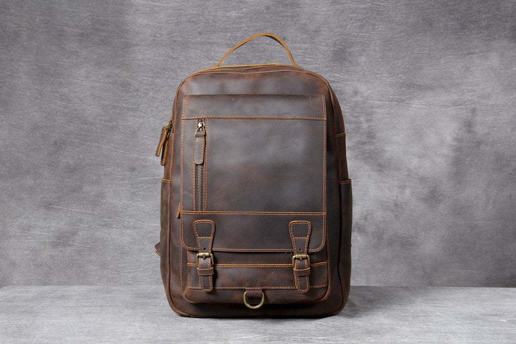 Large Handmade Leather School Backpack