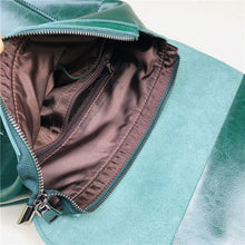 Load image into Gallery viewer, Coffee Zipper Leather Backpack for Women
