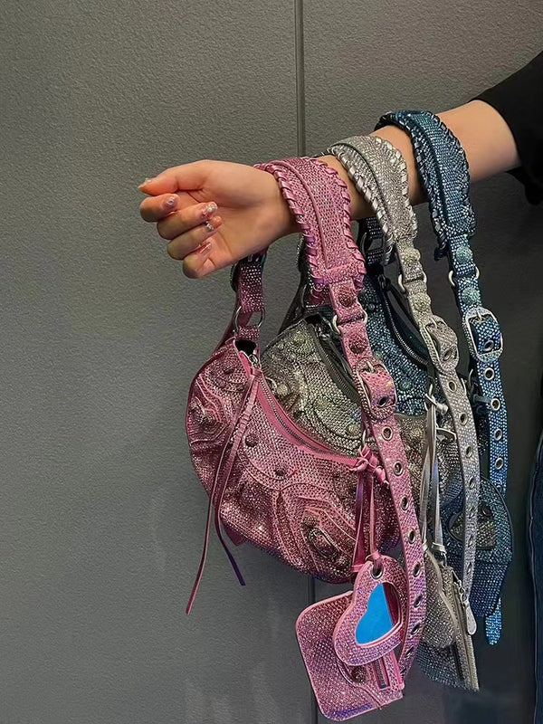 Shoulder Bag With Rhinestones