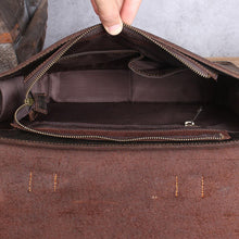 Load image into Gallery viewer, Coffee Leather Laptop Shoulder Bag
