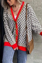Load image into Gallery viewer, Argyle Button Cardigan
