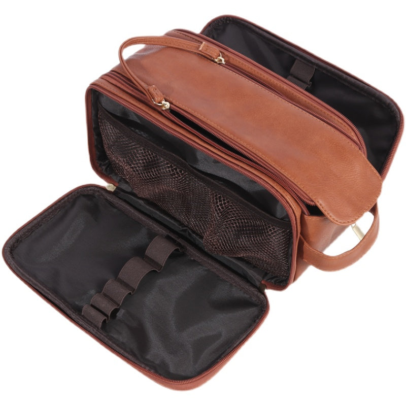 Groomsmen Gift Toiletry Bag, Vegan Leather Dopp Kit, Water-Resistant Bathroom Toiletries Organizer, PU Leather Cosmetic Bags, Christmas Gift