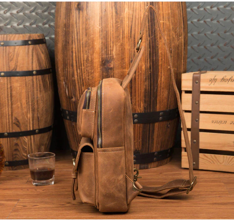 Unique Leather Crossbody Sling Bag