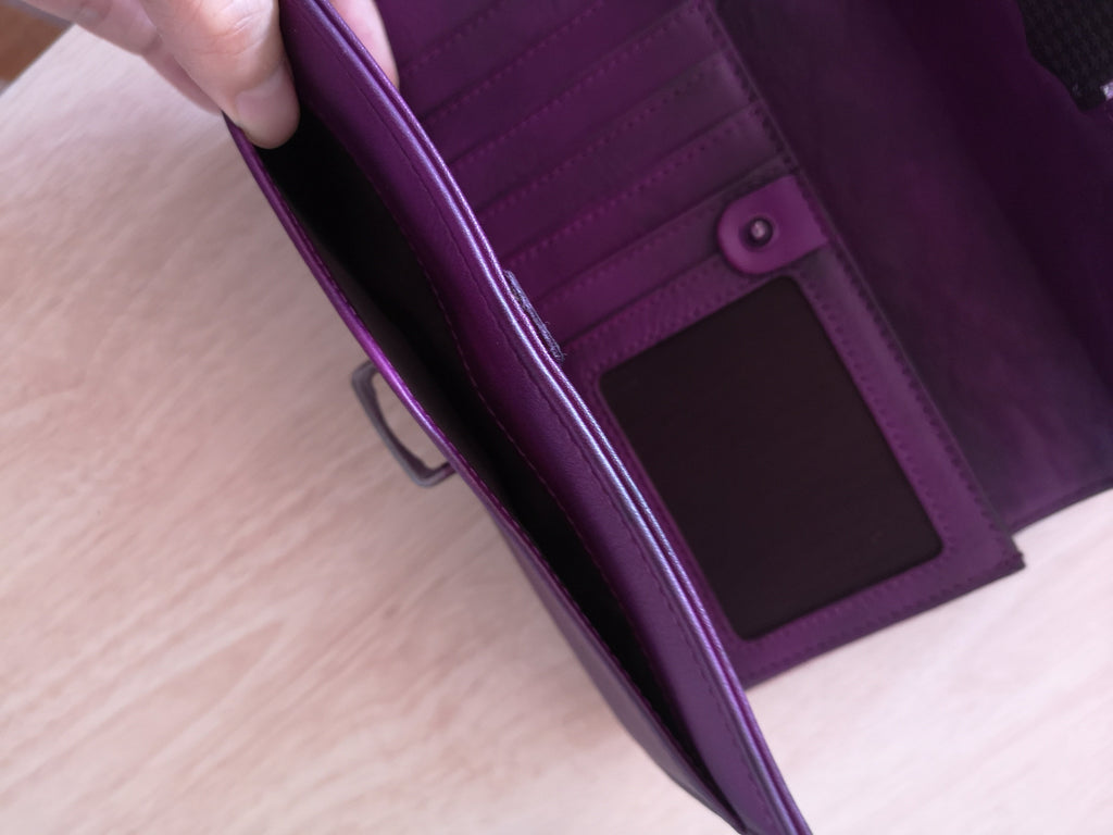 Women's Trifold Leather Long Wallet Purse Clutch