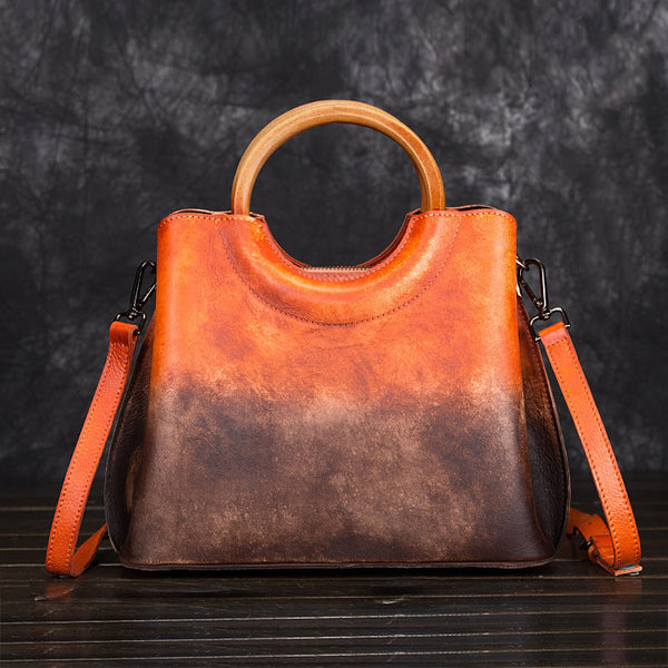Unique Dyed Leather Women Handbag Purse for Women