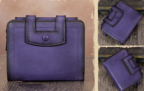 Chic Womens Short Leather Clutch Wallet with Coin Pocket and Card Holders For Women