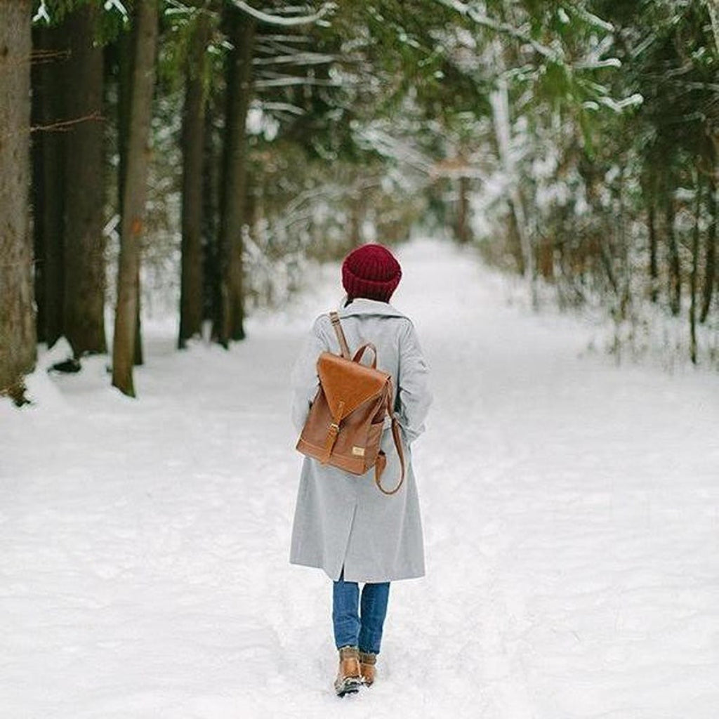 Genuine Leather Backpack Vintage Laptop Bookbag