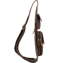 Load image into Gallery viewer, Brown Leather Crossbody Sling Bag for Mens

