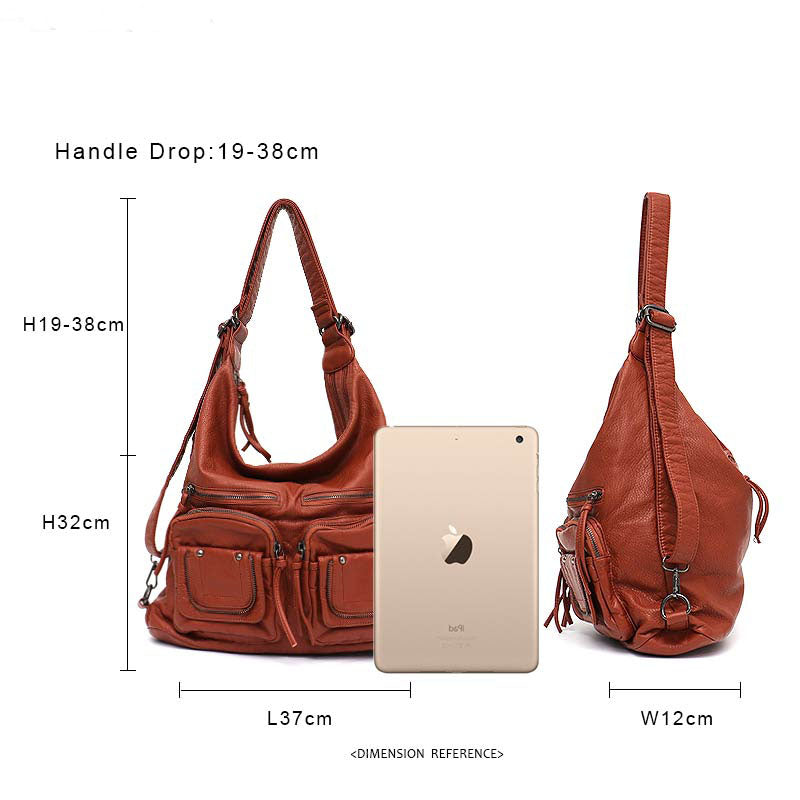 Large Soft Casual Women Bags School Backpack PU Leather Bag