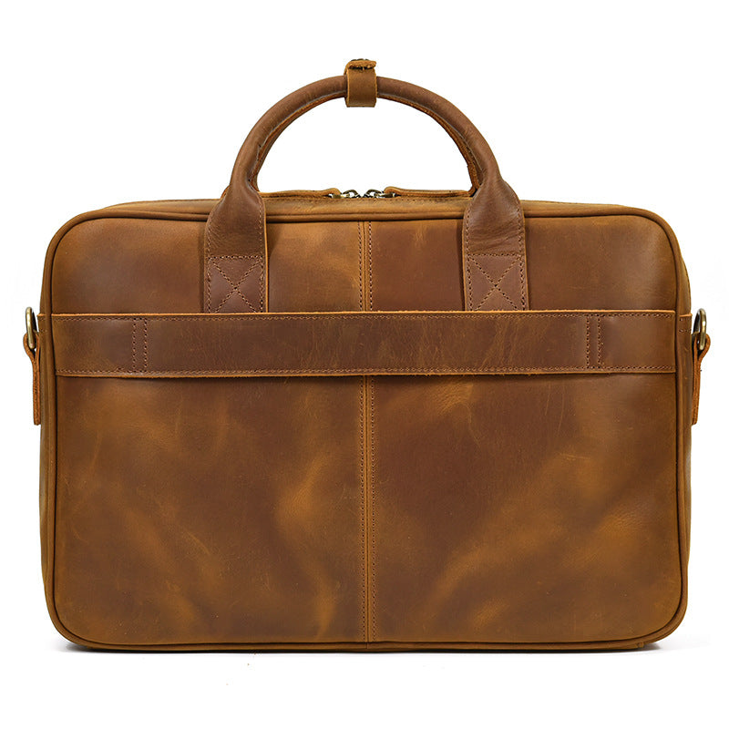 Full Grain Leather Briefcase Mens Handmade Laptop Bag