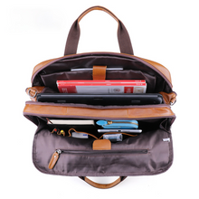 Load image into Gallery viewer, Men Pockets Front Handmade Leather 17&quot; Briefcase Laptop Bag
