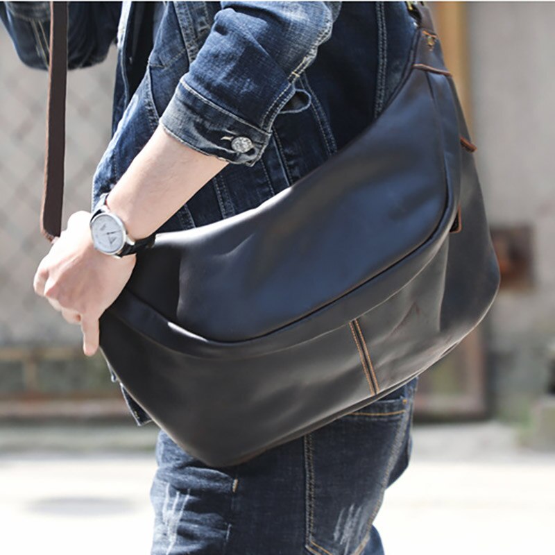 Large Leather Shoulder Cross Body Sling Bag