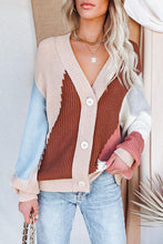 Load image into Gallery viewer, Color Block Button Cardigan
